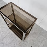 Etagère laiton vintage et chrome, années 1970