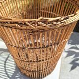 Wicker waste paper basket 1960