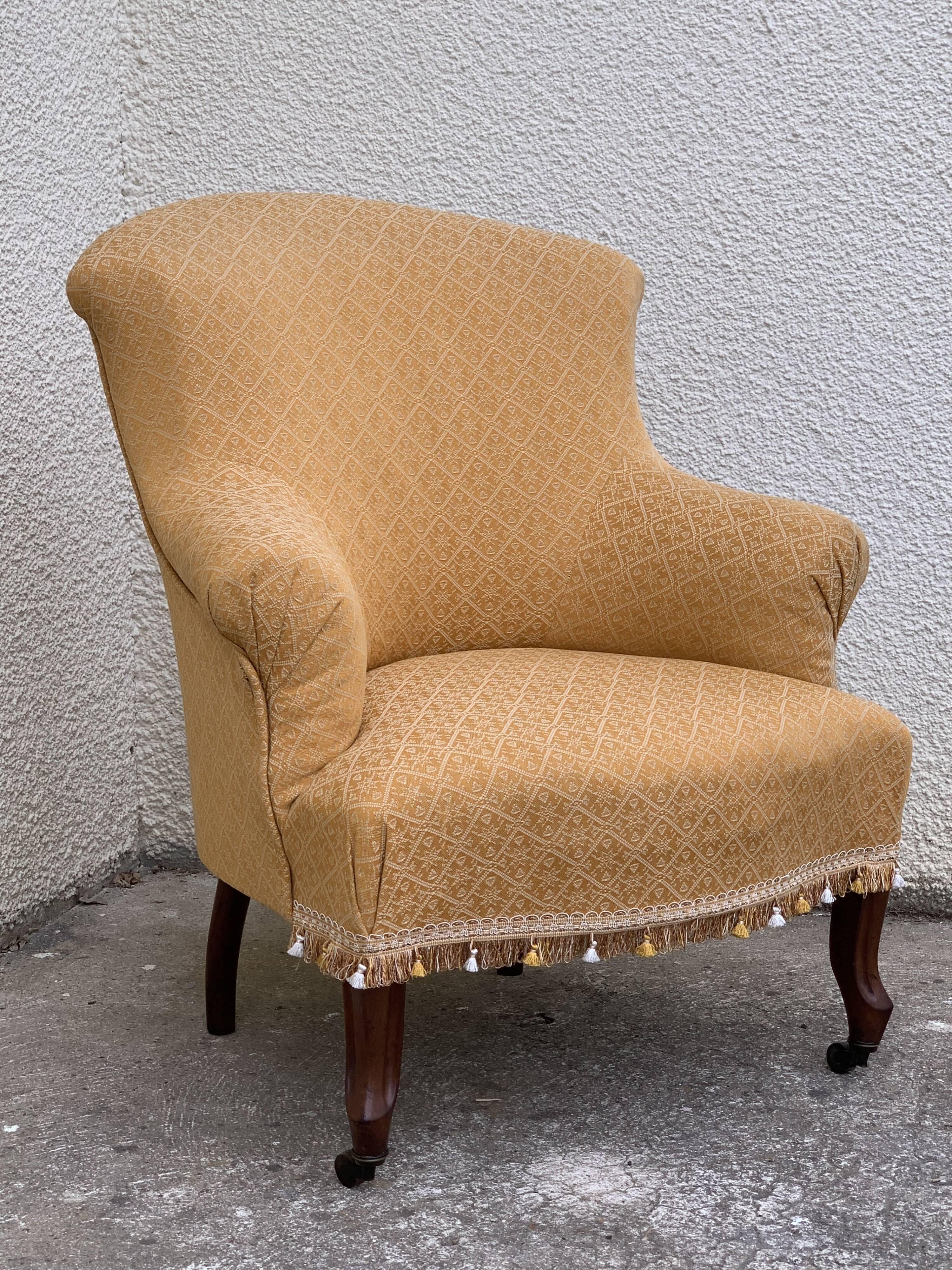 Toad armchair style Napoleon III fringe pompoms
