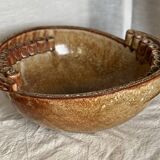 Large vintage ceramic bowl from 1970 in the Vallauris style