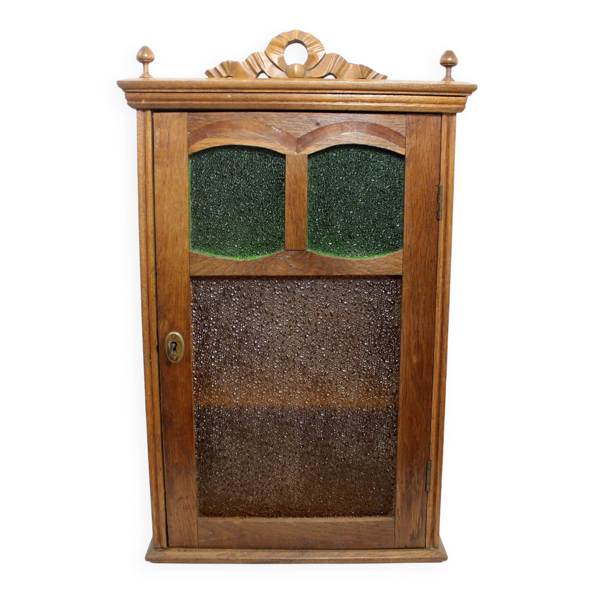 Art Deco display case in solid wood and glass, 1930s