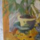 Contemporary floral composition signed