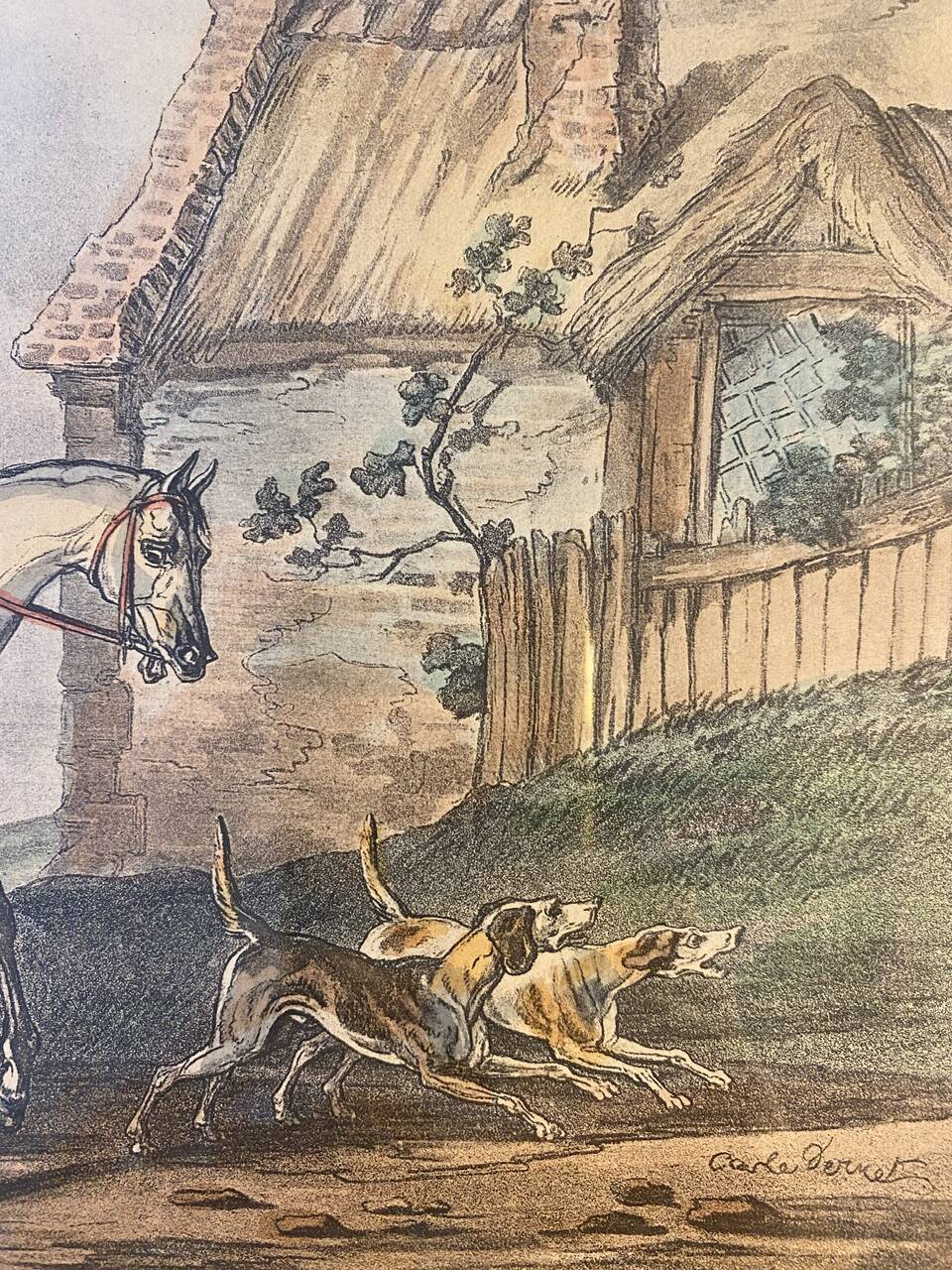 Old engraving, The Hunter after Carle Vernet 20th century