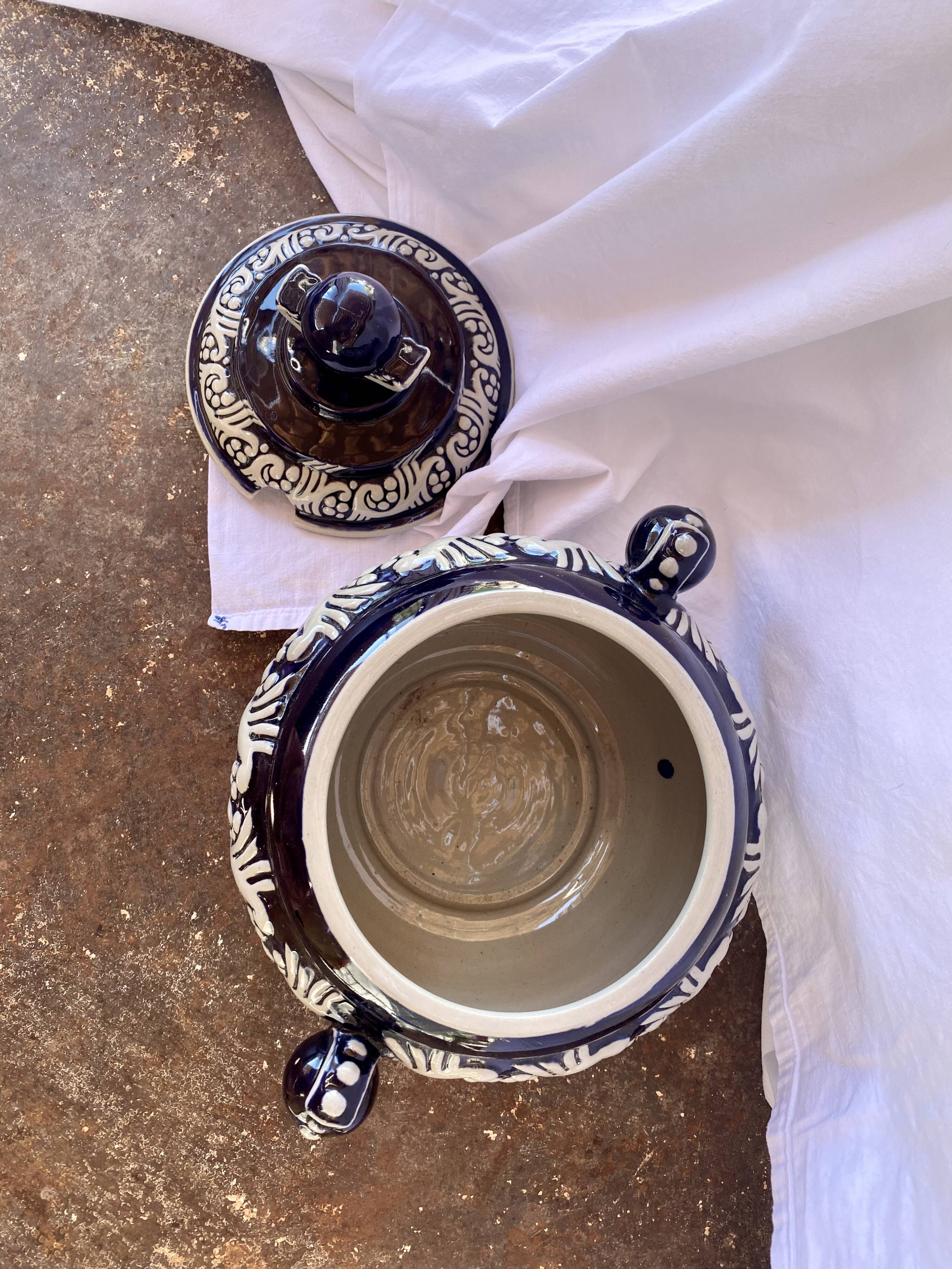 Soup bowl / Blue ceramic dish
