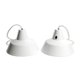 Two 50s metal enamel ceiling lamps by Axel Wedel Madsen for Louis Poulsen