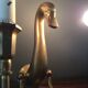 Pair d swans solid brass wall light