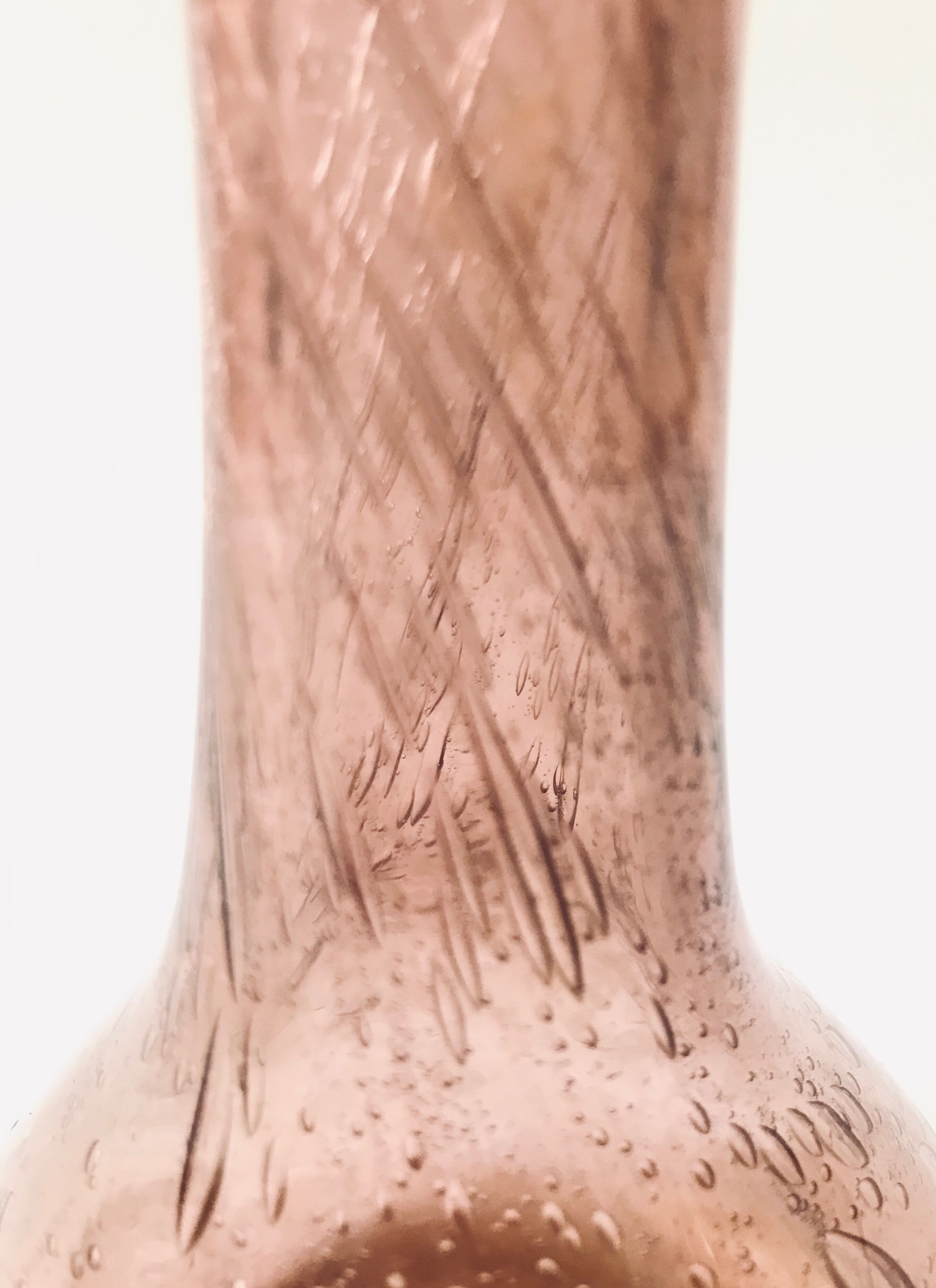 Blown and bubbled glass vase