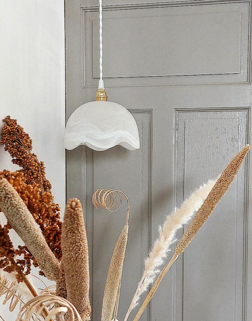 Marbled glass pendant lamp