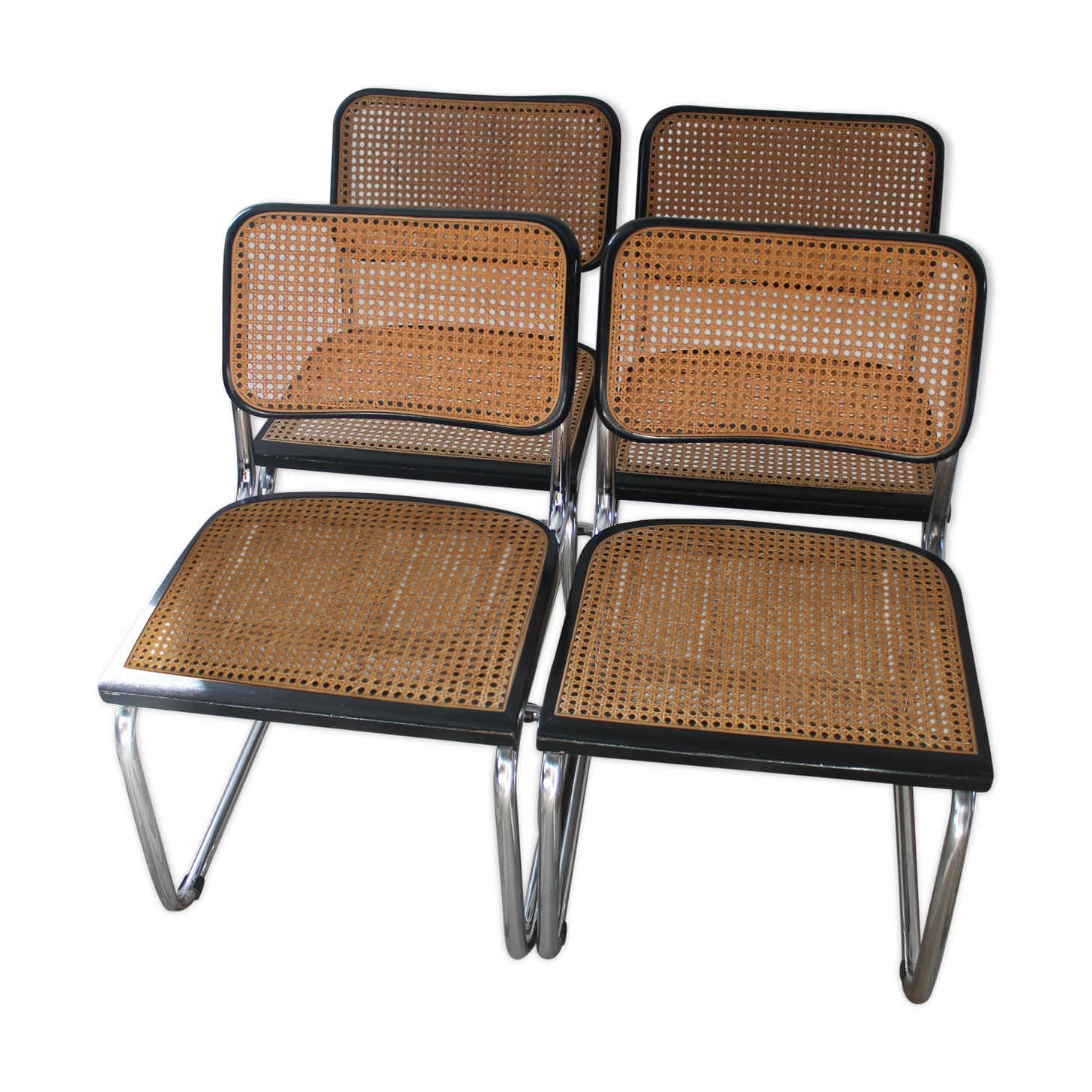 Lot of 4 chairs Cesca B32 by Marcel Breuer