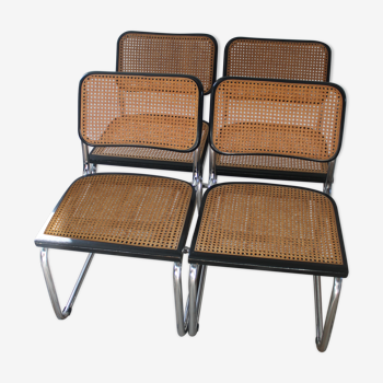 Lot de 4 chaises Cesca B32 par Marcel Breuer