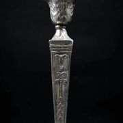 Pair of Neoclassical Victorian Silver Plated Candlesticks