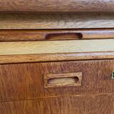 Vintage Danish desk in teak and oak by Børge Mogensen for Søborg Møbelfabrik, 1960s.