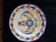 Old flat plate faience hb quimper hand-painted floral decoration