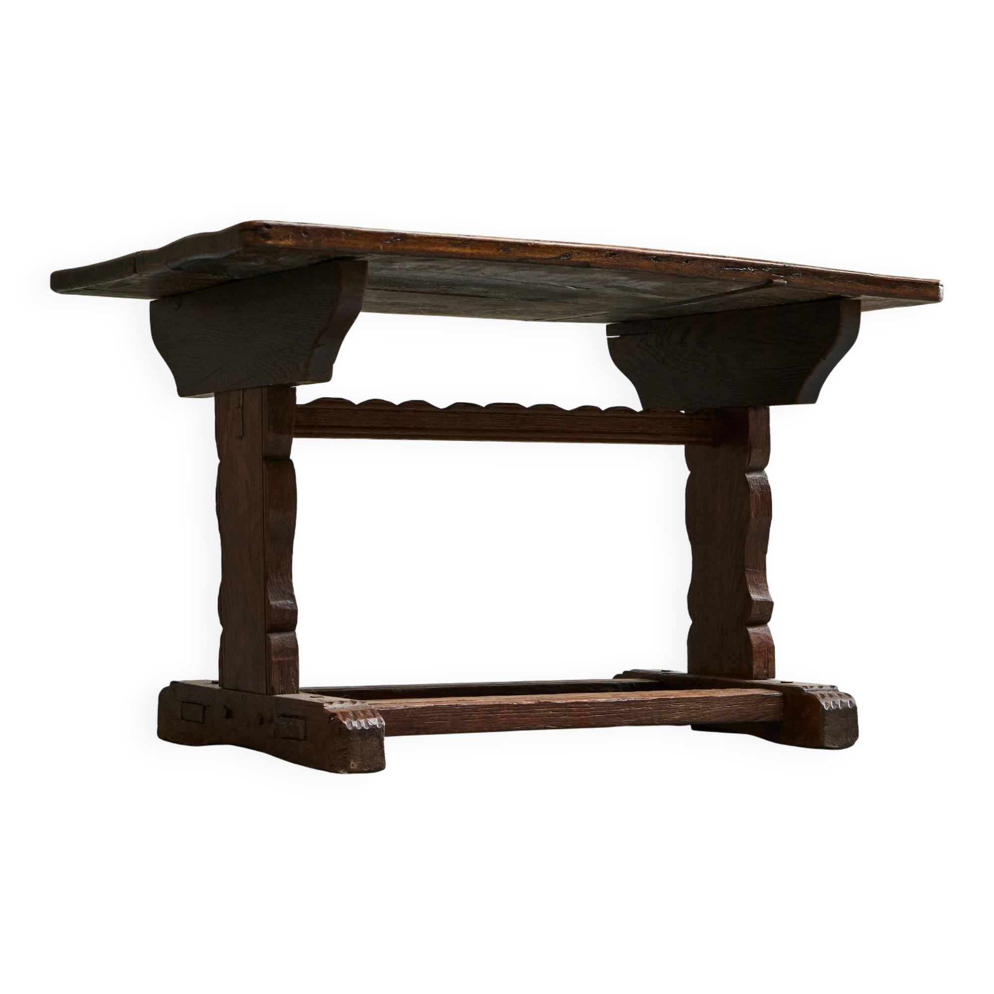 Wabi Sabi style side table in solid oak