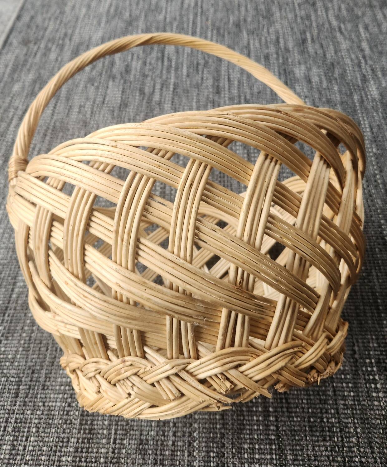 Large hand-woven wicker basket