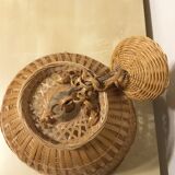 Vintage wicker hanging lamp