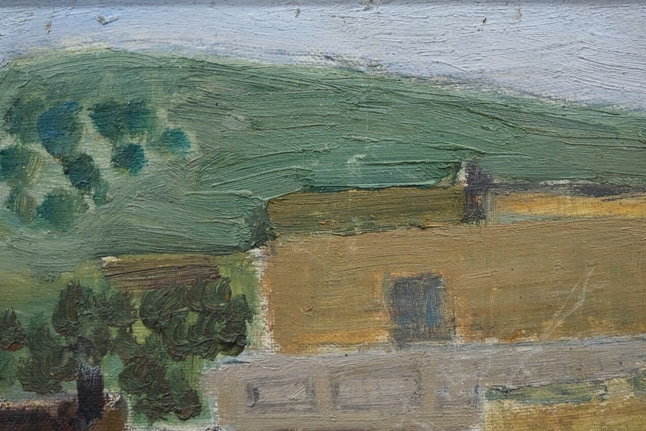 Peinture suédoise, années 1960, huile sur toile, Anders Fogelin (1933-1982)