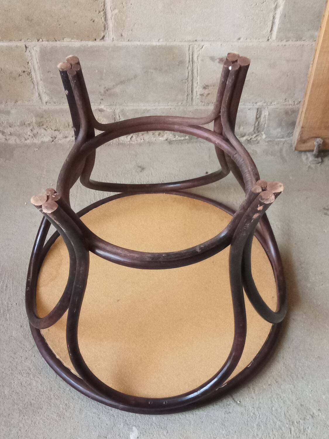 Rattan coffee table, 50s