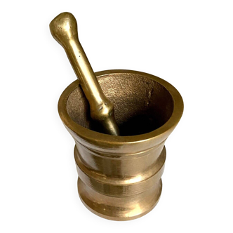 Gilded bronze mortar and pestle