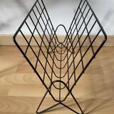 Black galvanized metal magazine rack