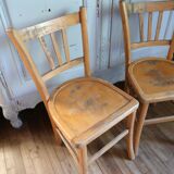 Set of 2 wooden bistro chairs