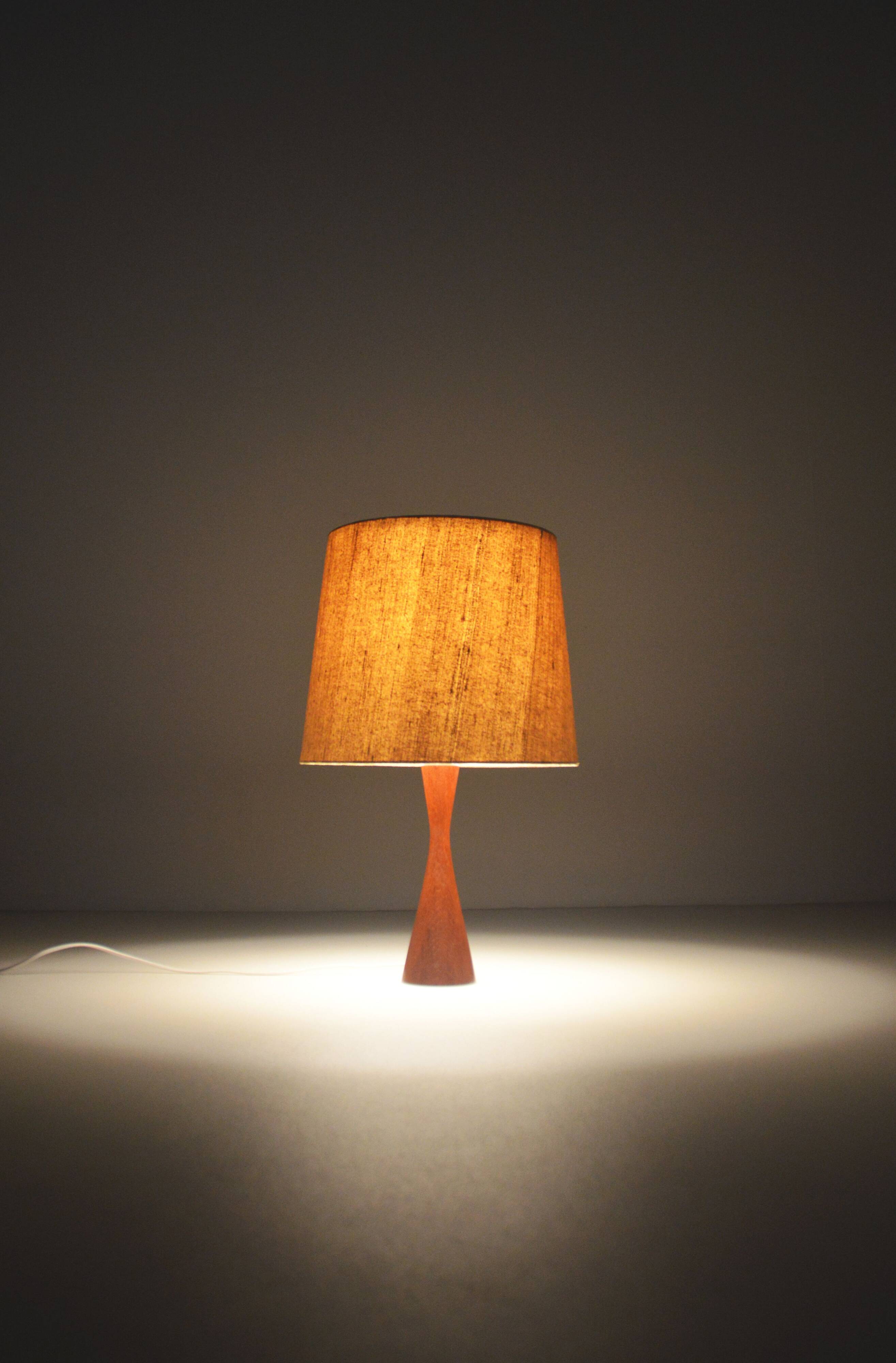 Danish diabolo table lamp with base in teak, 1960s