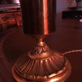Lampe bronze verre gravé