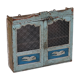 Blue wood wall display case