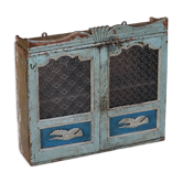 Blue wood wall display case