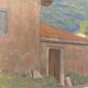 Old painting, Landscape Monts du Lyonnais, signed and dated 1946