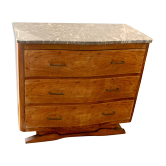 Chest of drawers art deco curved 3 drawers