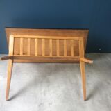 Coffee table, magazine rack with compass feet