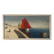 Marine, "Red Sail" technique with knife on panel signed Riccy.