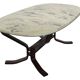 Table basse vintage en bois et marbre Design minimaliste Suède années 70