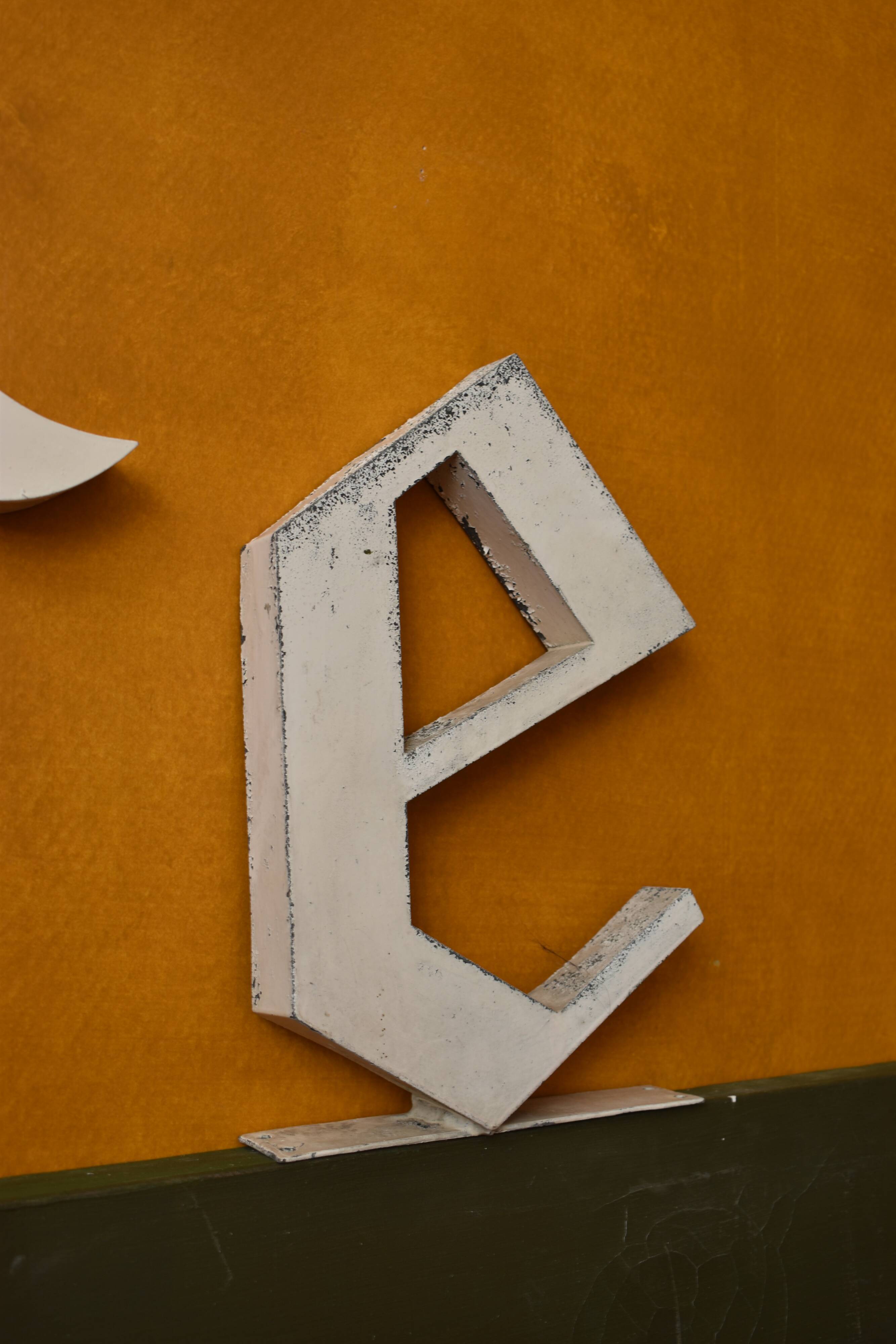 Letters old sign industrial zinc