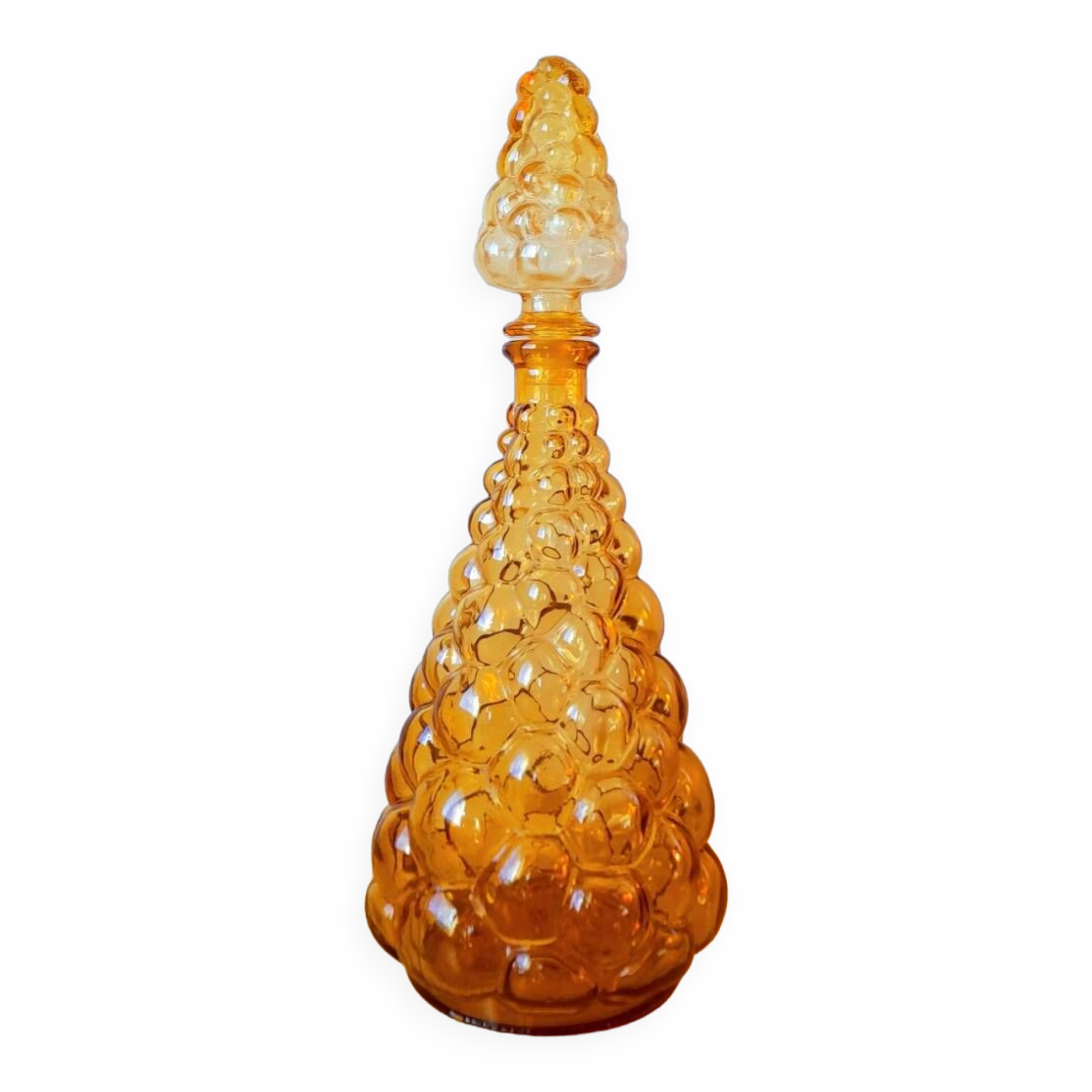 Amber Empoli glass carafe 70s