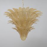 Barovier & Toso Style Gold-Palmette Murano Glass Pendant Chandelier