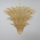Barovier & Toso Style Gold-Palmette Murano Glass Pendant Chandelier