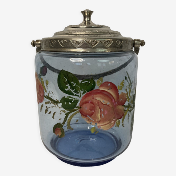 Glass biscuit jar circa 1900