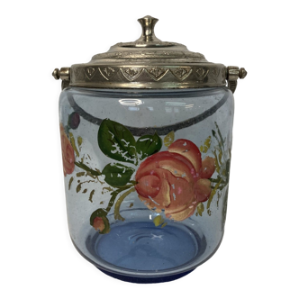 Glass biscuit jar circa 1900