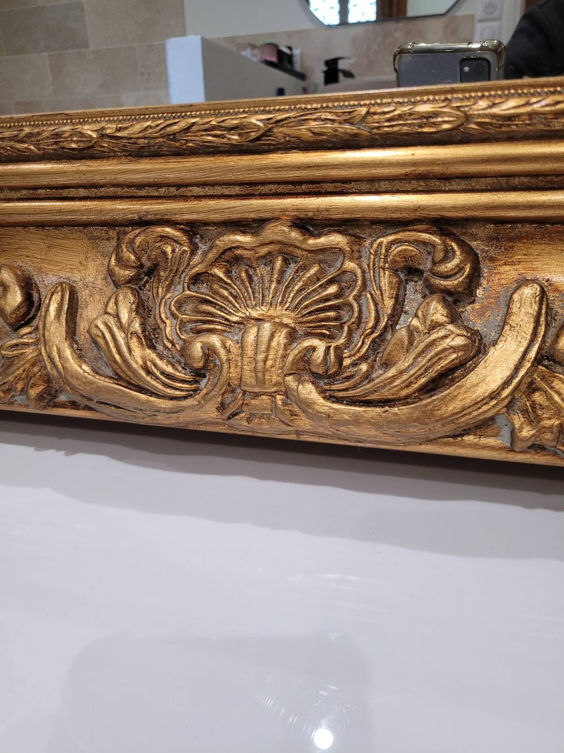 Golden wooden mirror