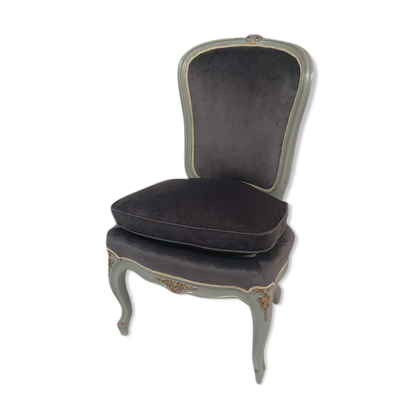 Louis XV style heater lacquered grey wood, rechampi gold