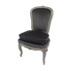 Chauffeuse de style Louis XV bois laqué gris rechampi or