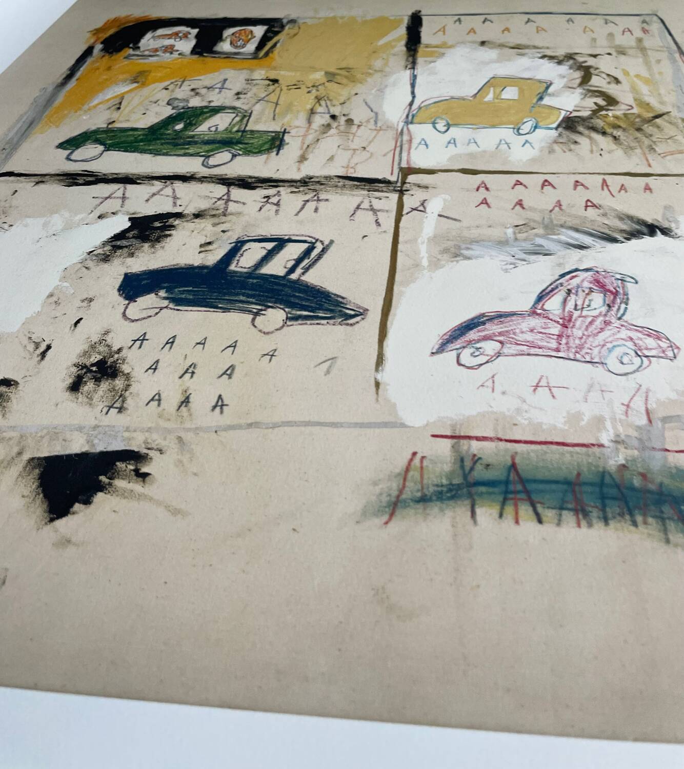 Jean michel basquiat, old cars 1981, sous licence artestar ny