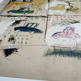 Jean michel basquiat, old cars 1981, sous licence artestar ny