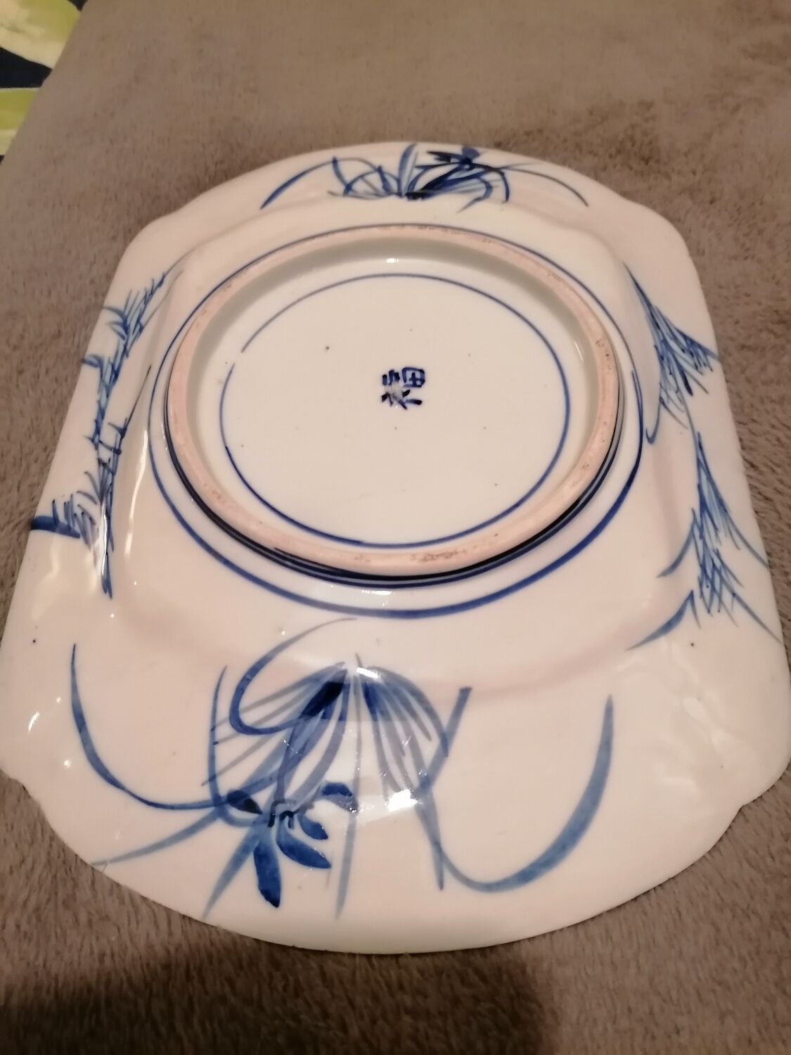 Rectangular dish 19th century Celadon green background Imari Japan