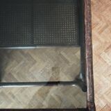 Rattan smoked glass and cannage coffee table