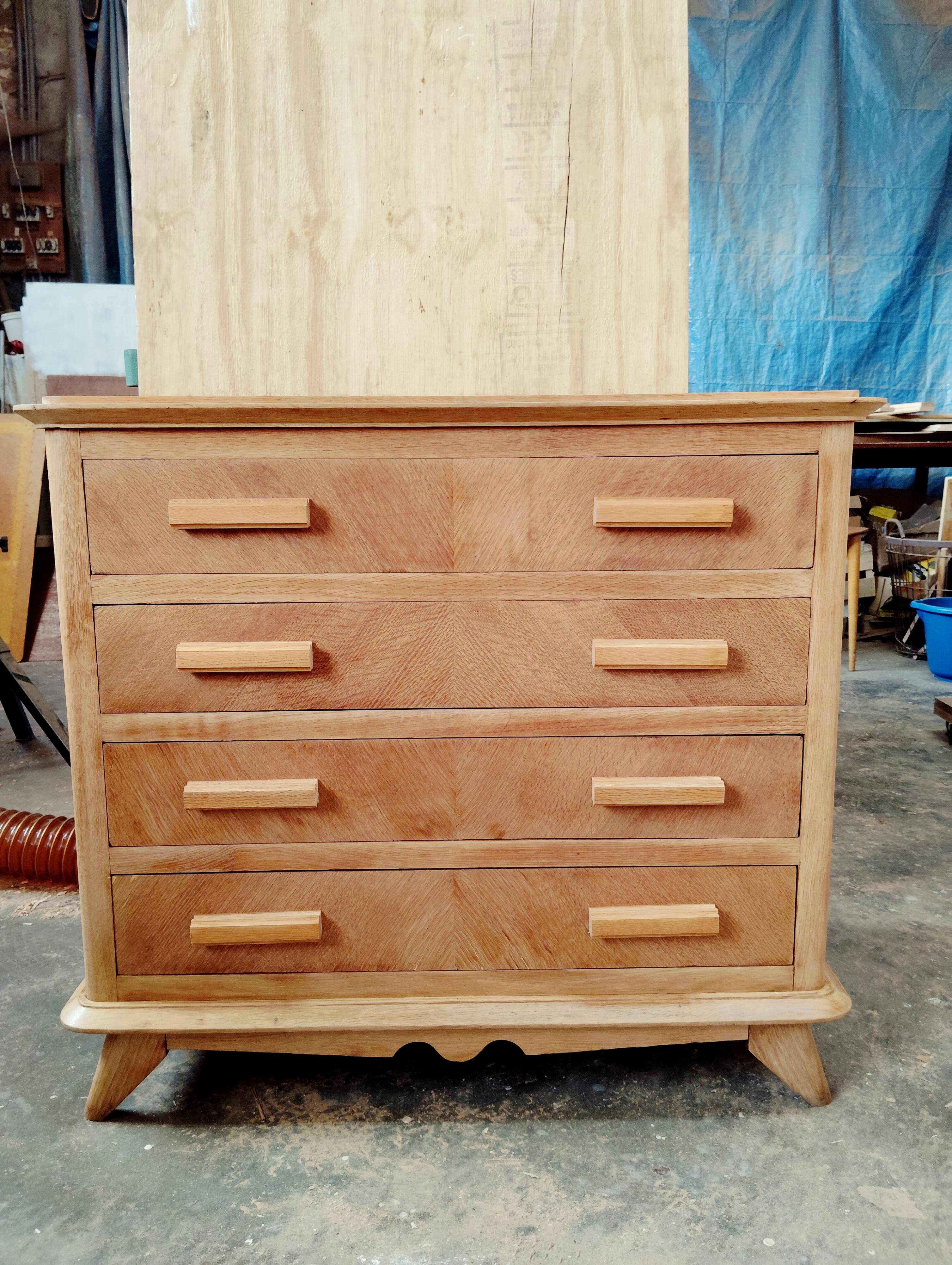 Vintage light oak chest of drawers