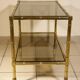 Serving trolley, table on wheels in "bamboo" brass