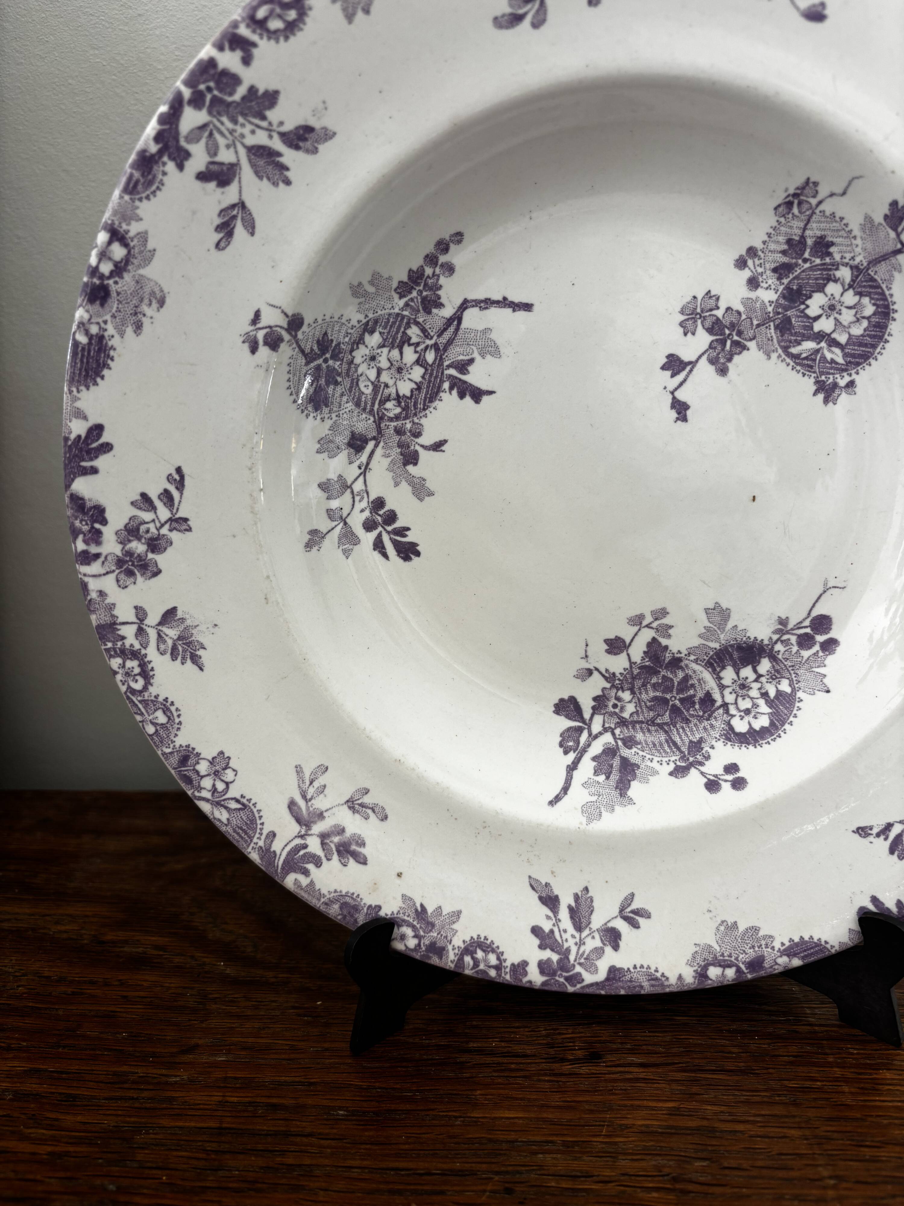 Vintage assiette creuse terre de fer Longwy Hanoï